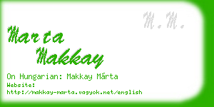 marta makkay business card
